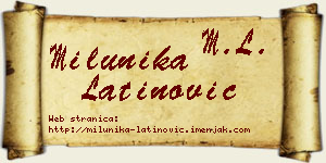 Milunika Latinović vizit kartica